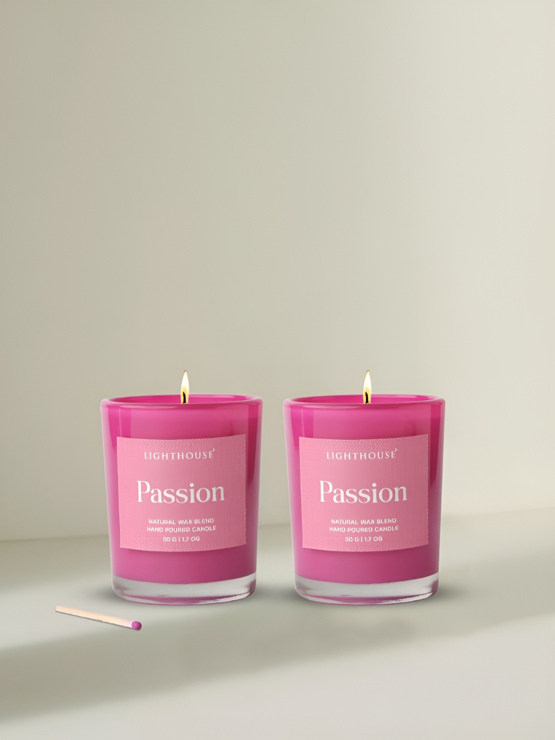 

LIGHTHOUSE CANDLE Pink 2 Pieces Lighthouse Candle Scented Glass Candles-Passion