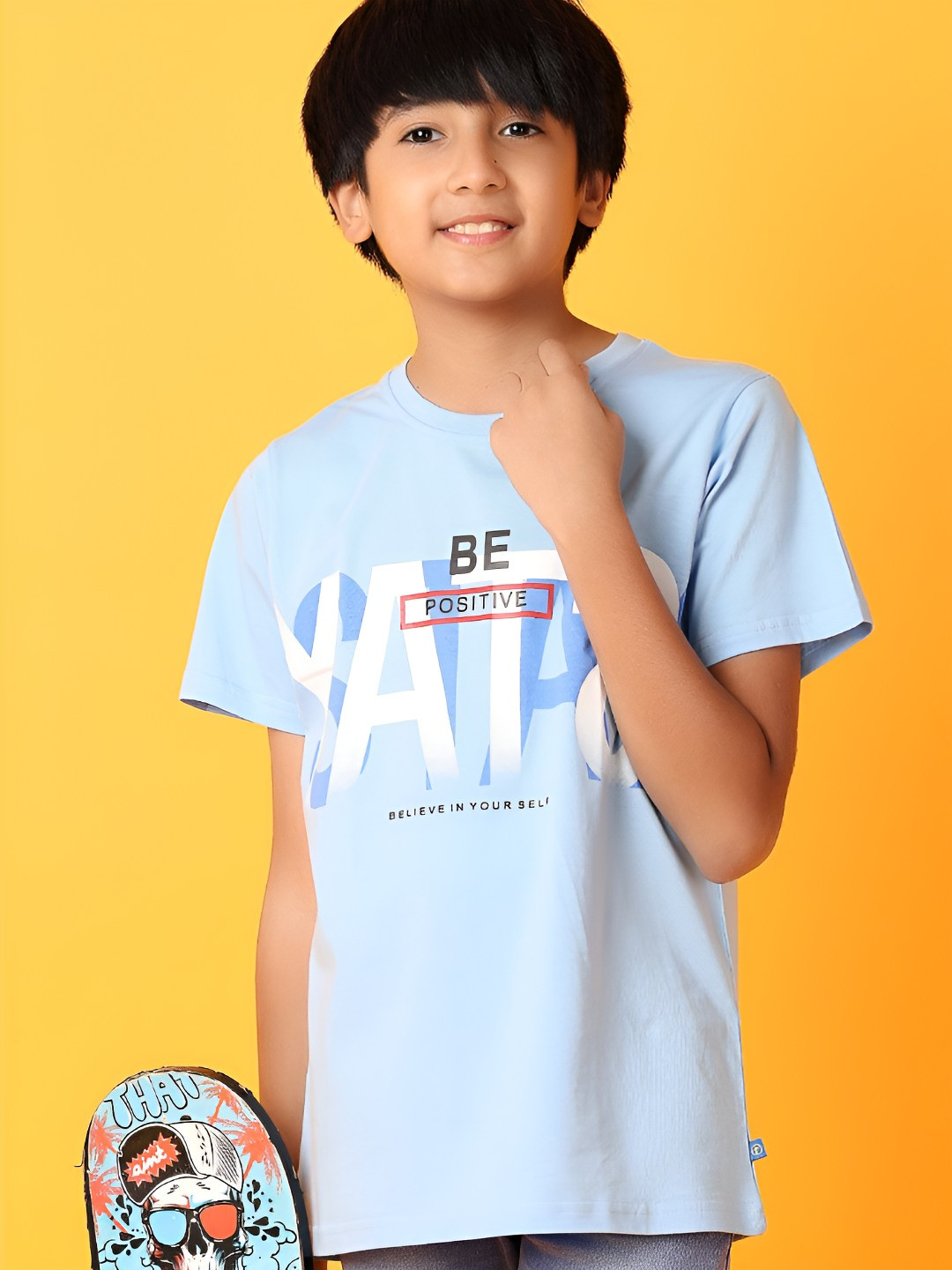 

V-Mart Boys Typography Printed Round Neck Cotton T-Shirt, Blue