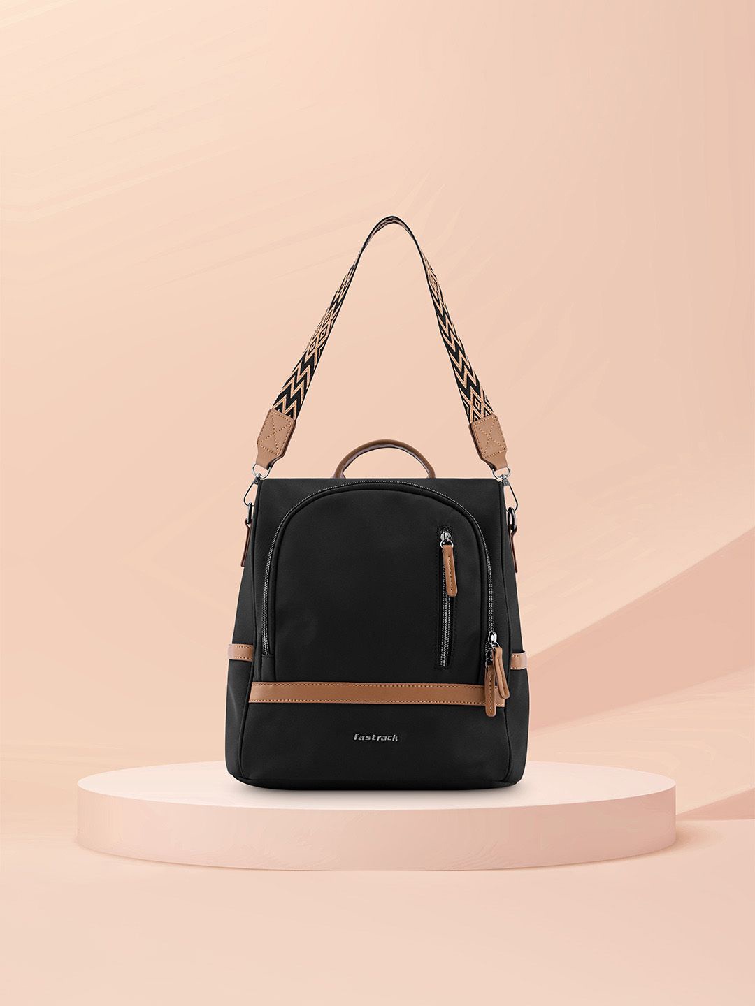 

Fastrack Women Contrast Detail Backpack, Black