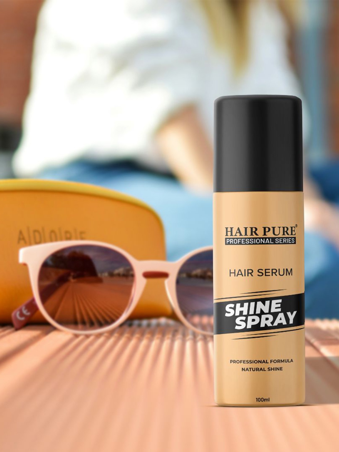 

Hair Pure Hair Serum Shine Spray For Frizz Free Hair - 100ml, Gold