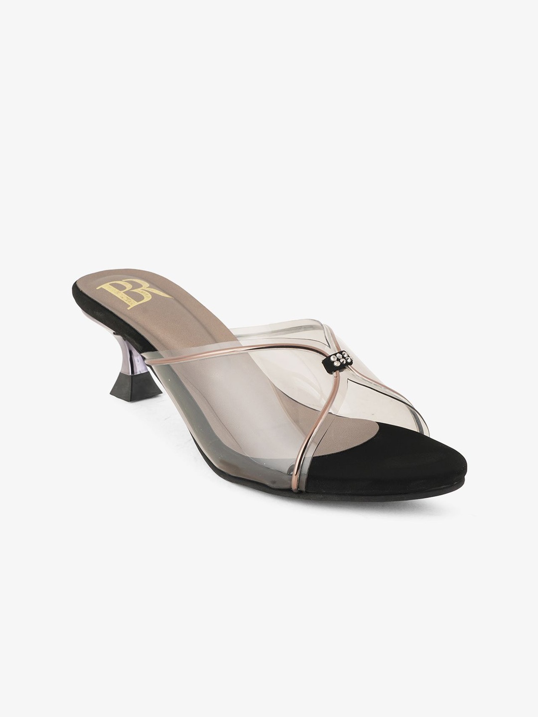 

Bella Rosa Women PU Kitten Sandals, Black