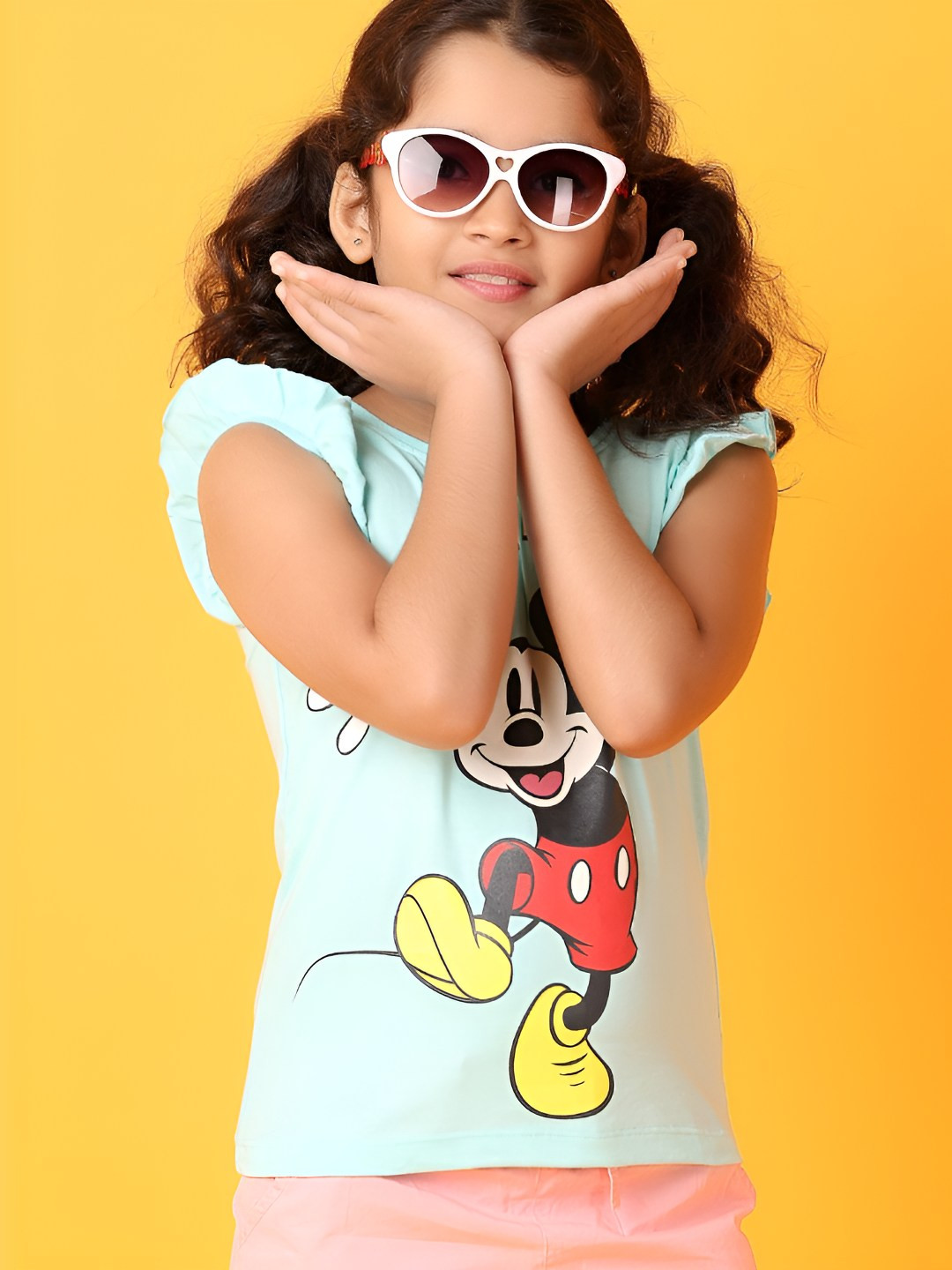 

V-Mart Girls Graphic Printed Round Neck Cotton T-Shirt, Blue