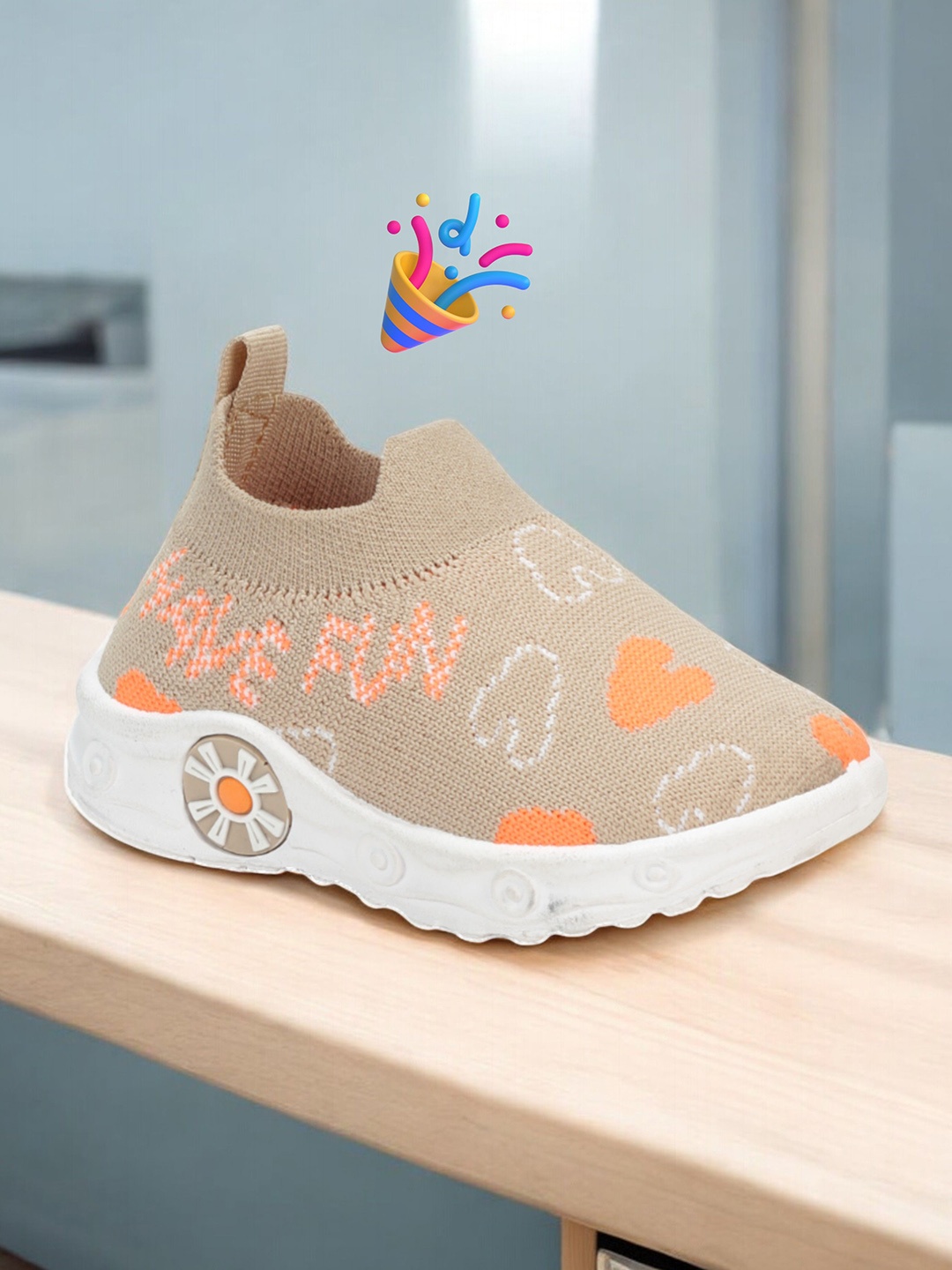 

Lil Lollipop Unisex Kids Woven Design Slip-On Sneakers, Beige