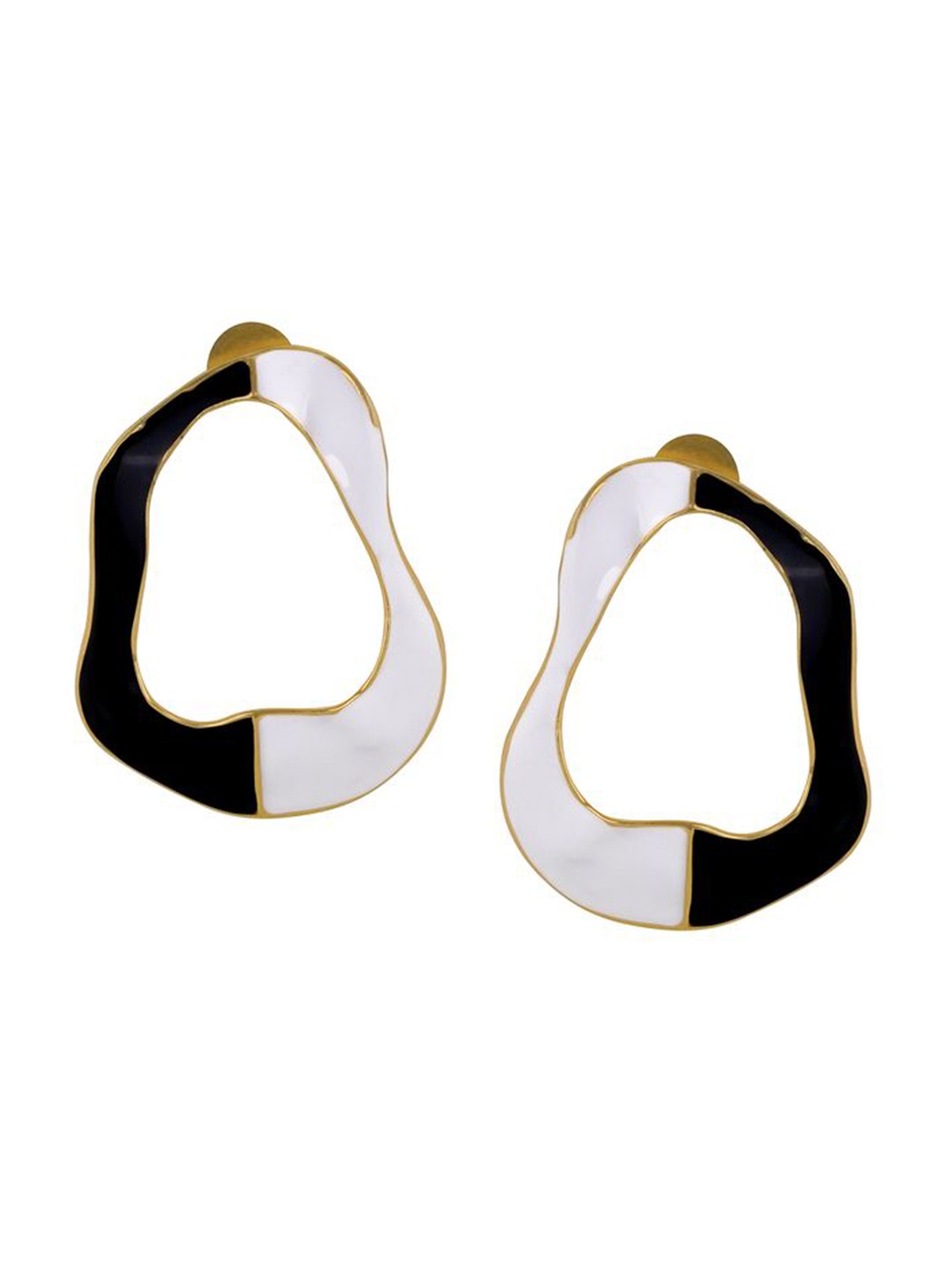

Varnika Arora Gold-Plated Contemporary Shaped Drop Earrings