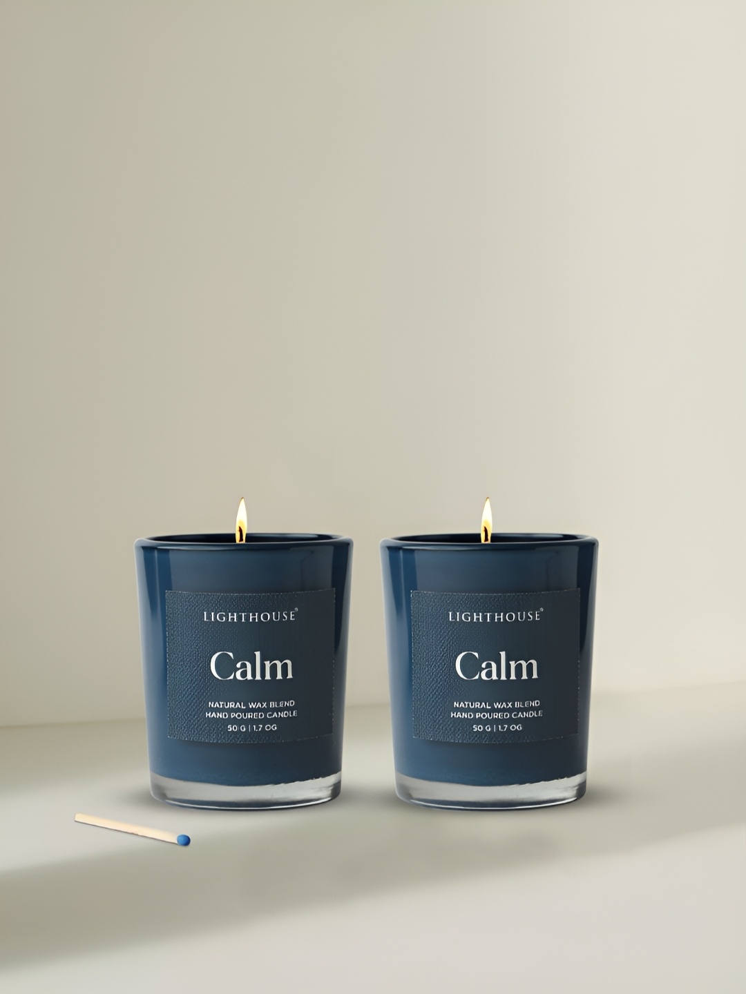 

LIGHTHOUSE CANDLE Blue 2 Pieces Lighthouse Candle Scented Glass Candles - Calm