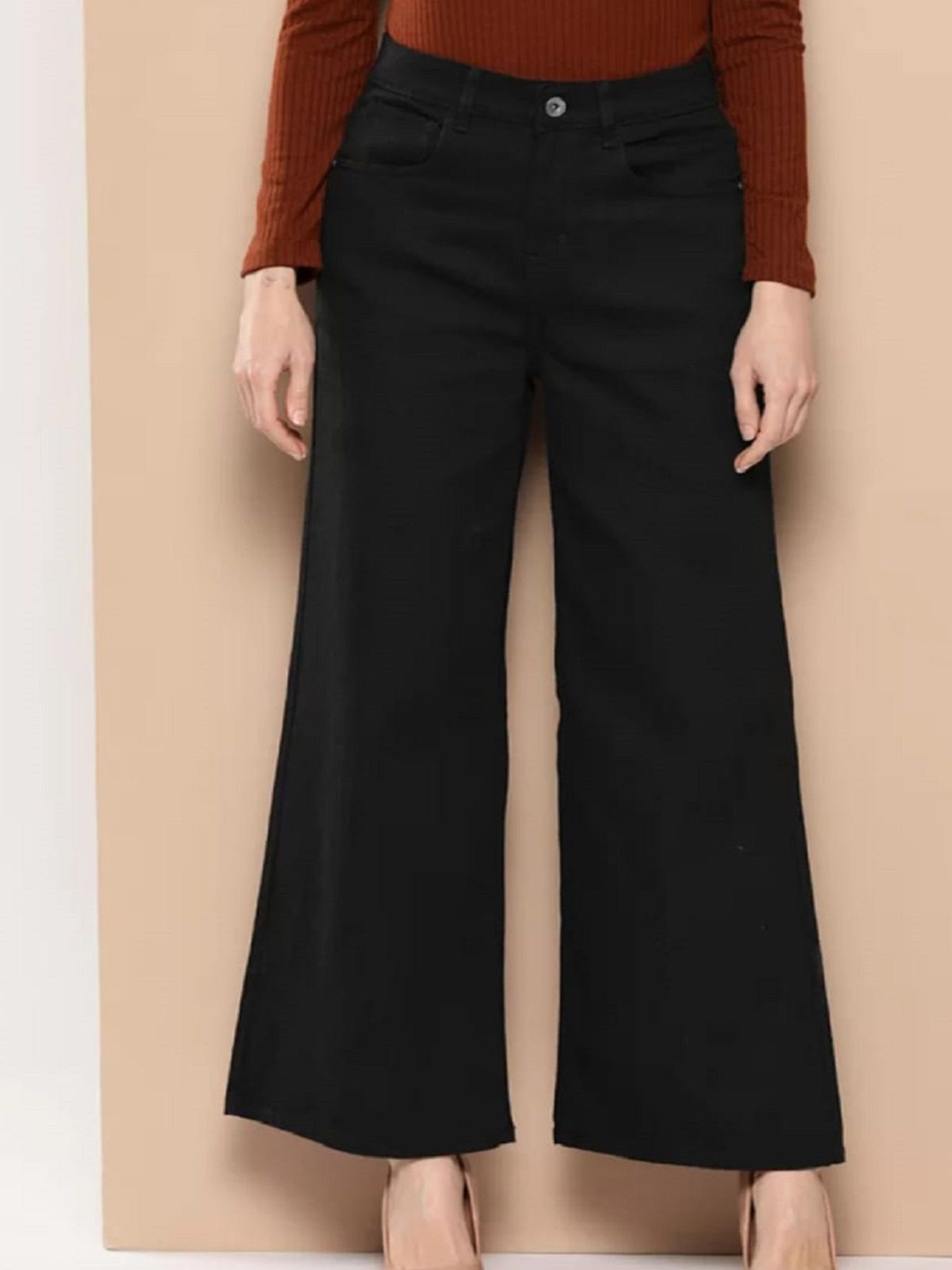 

Perfect Outlet Women Relaxed Fit High-Rise Stretchable Jeans, Black