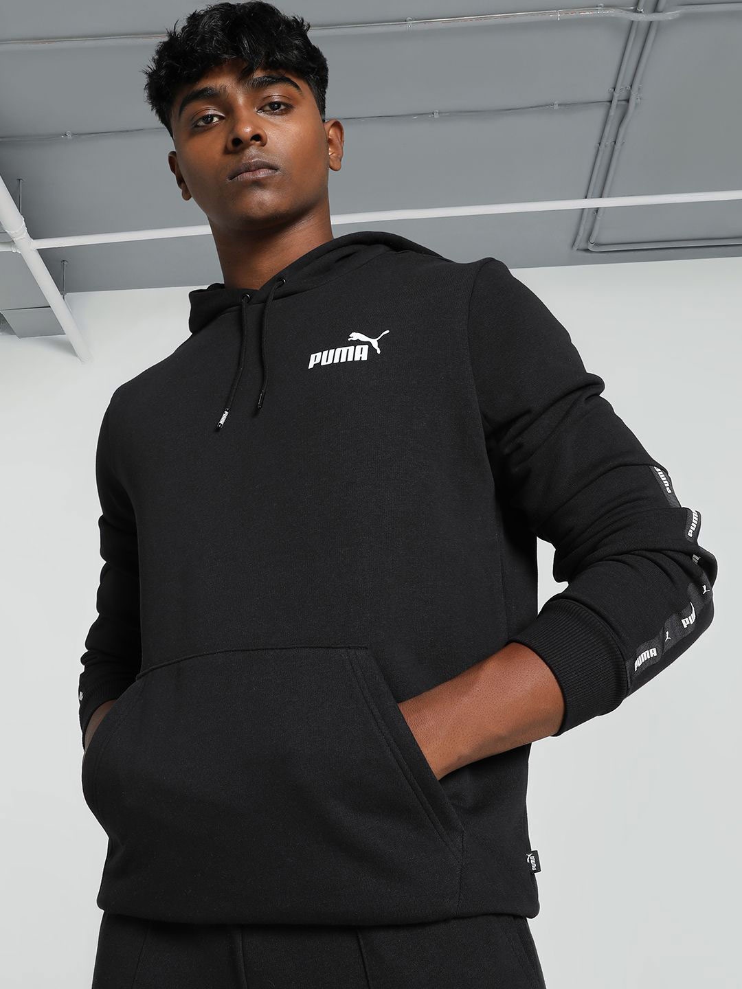 

Puma Men Tape Hoodie Sweatshirts, Black