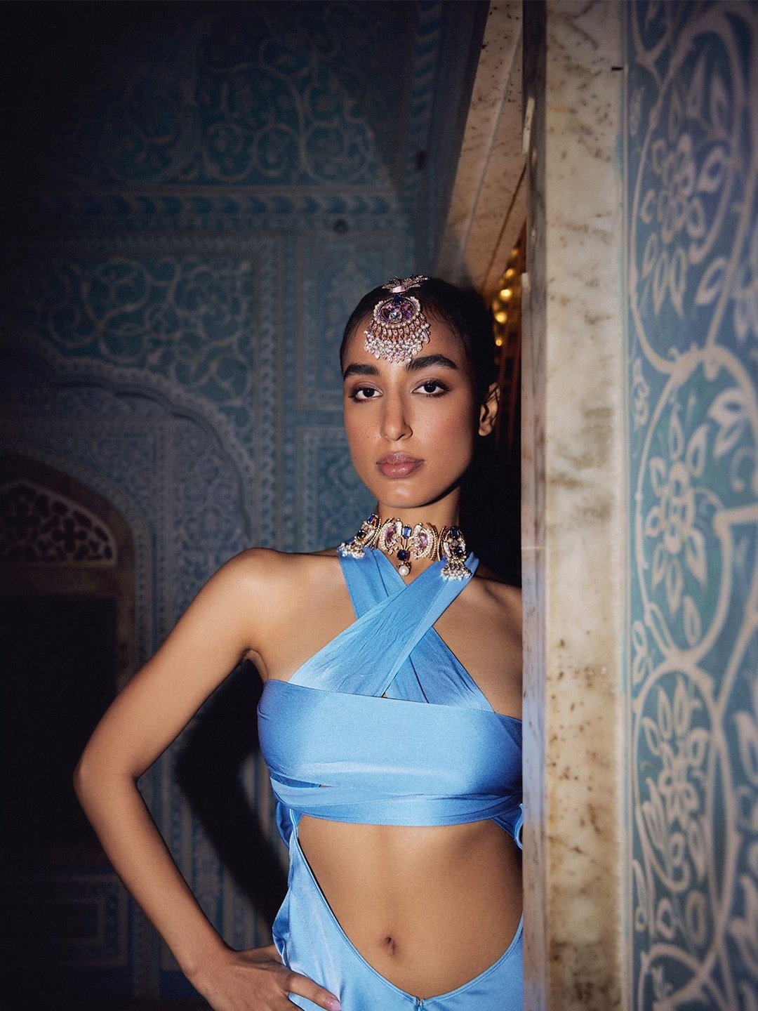 

Outhouse Rose Gold-Plated Stone-Studded Necklace