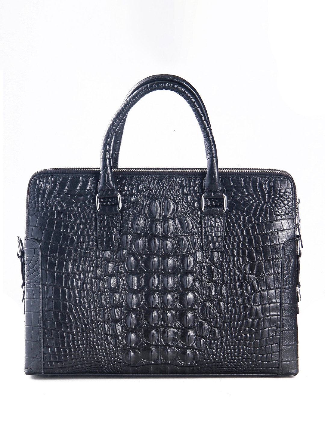 

Calvadoss Men Textured Up To 17 Inch Leather Laptop Bag, Black