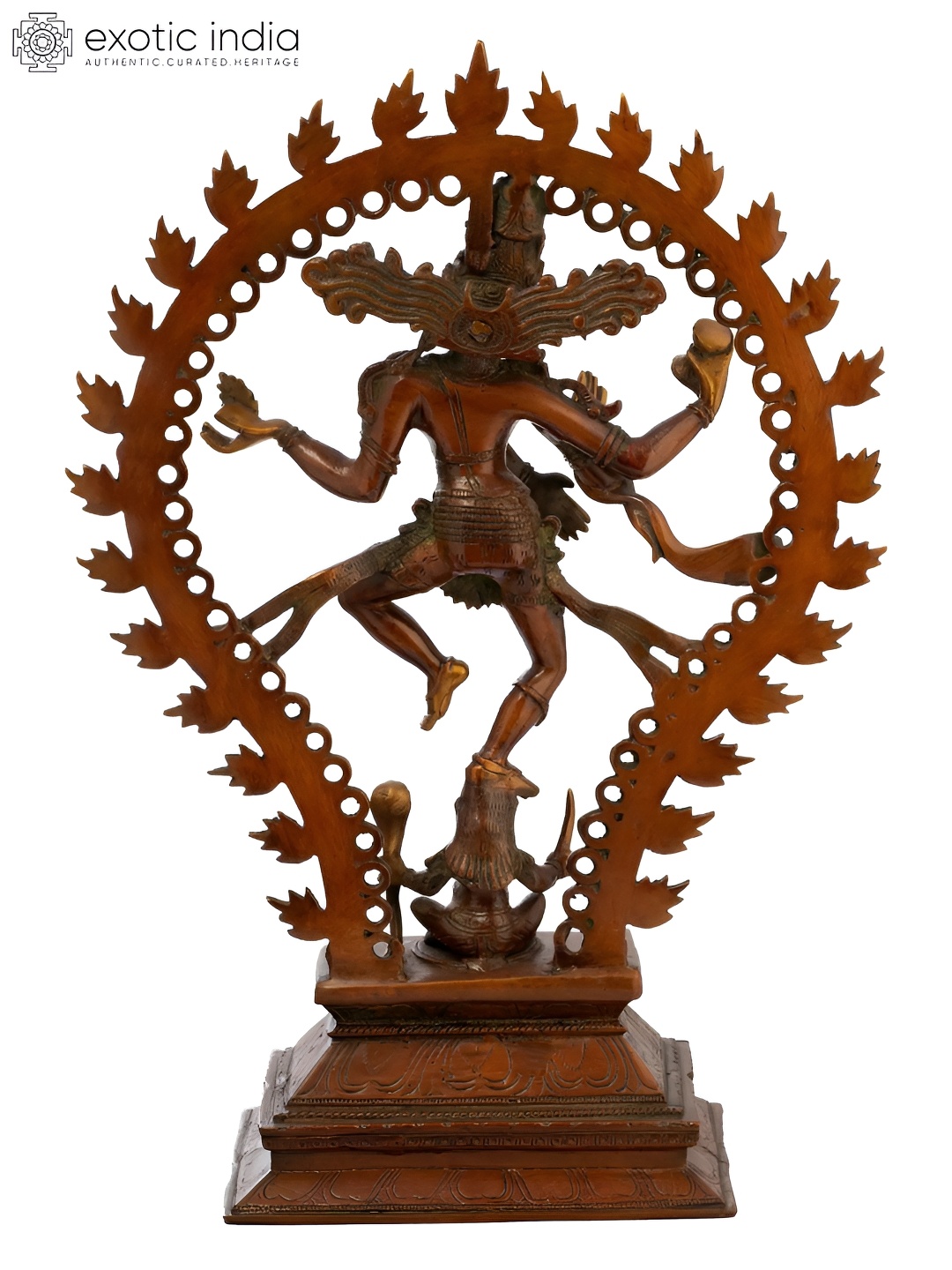 

Exotic India Brown & Gold Toned Nataraja Religious Idol Showpiece