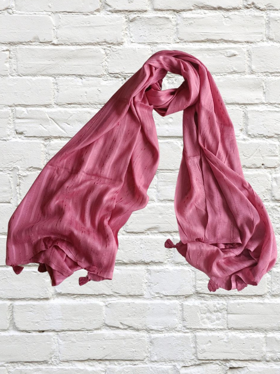 

Dupatta Bazaar Women Striped Stole, Pink