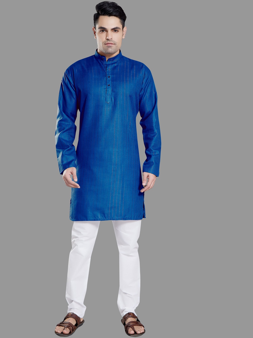 

DIVISIVE Men Regular Kurta with Pyjamas, Blue