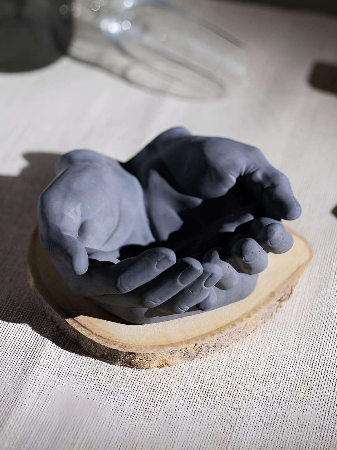 

Greyt Grey Human Hand Sculpture Stoneware Ash Tray