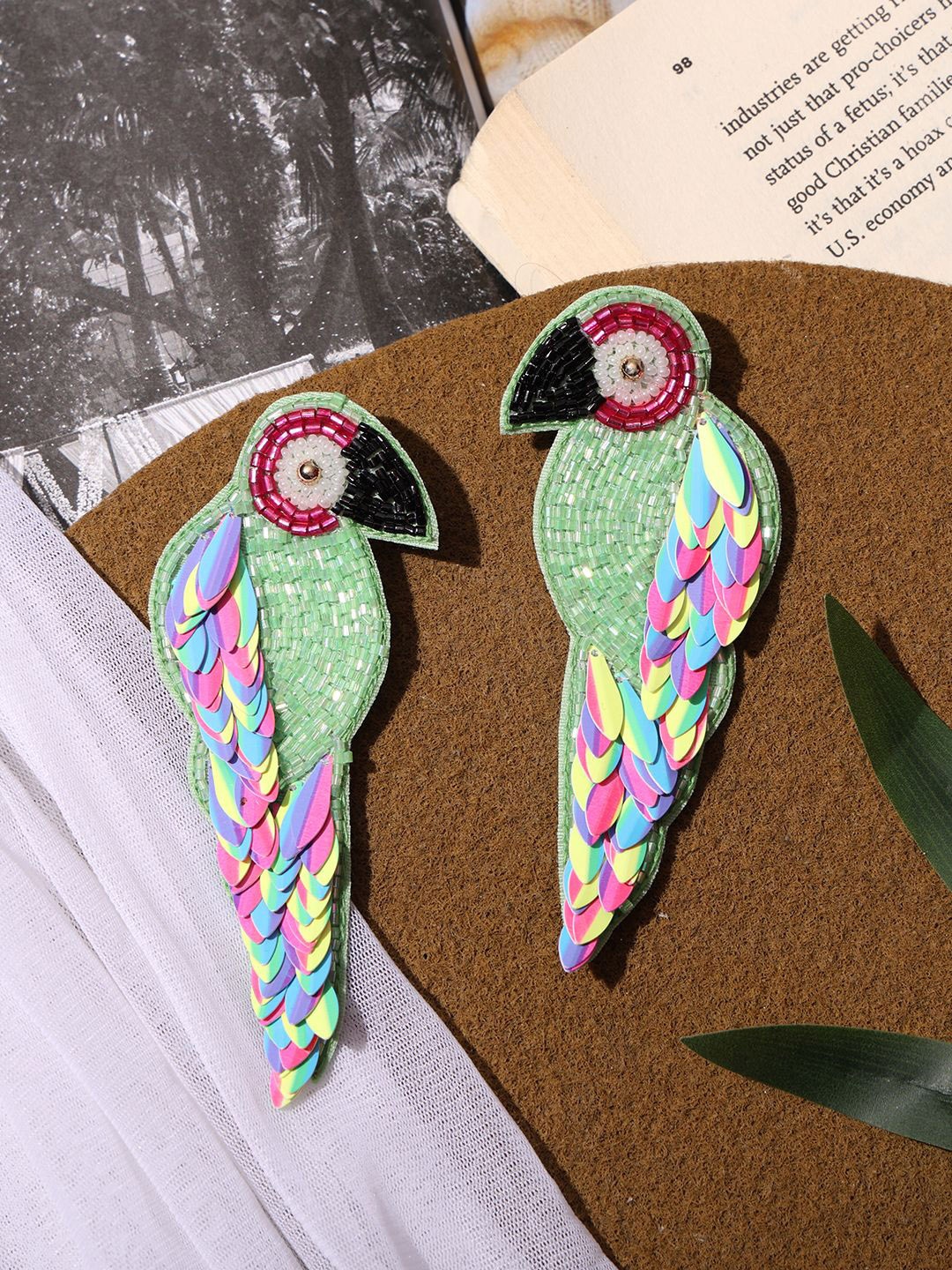 

VENI Contemporary Studs Earrings, Green