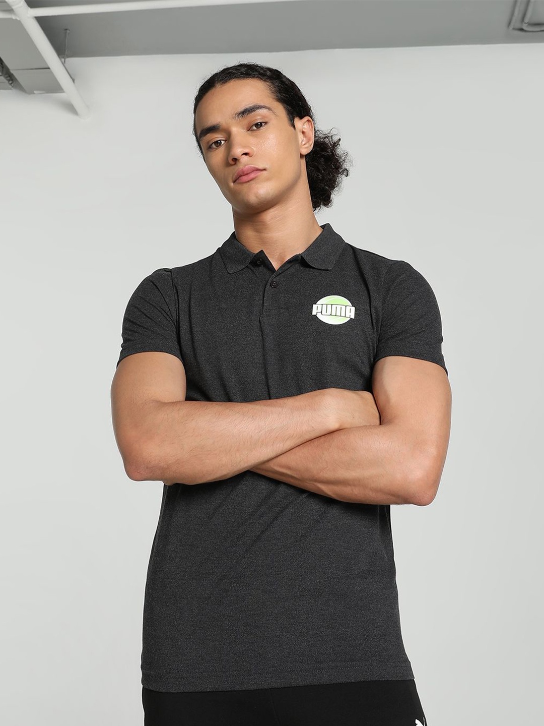 

Puma Sport Inspired Graphic Slim Fit Polo T-Shirt, Grey