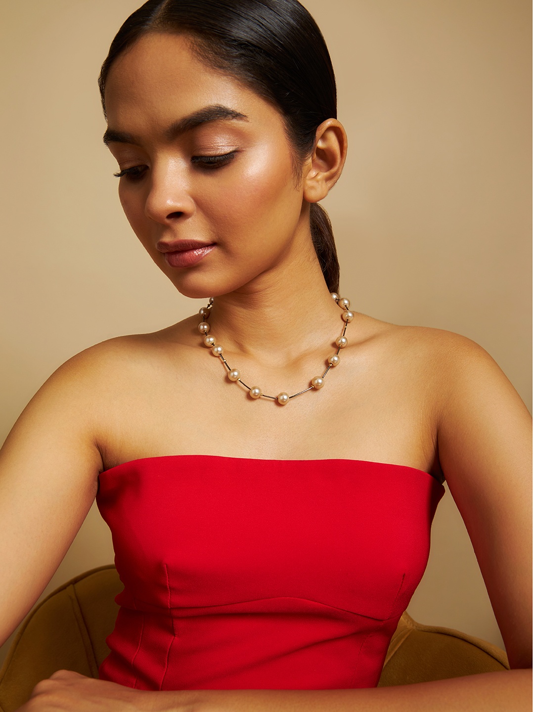 

Kushal's Fashion Jewellery Gold-Plated Pearls Necklace