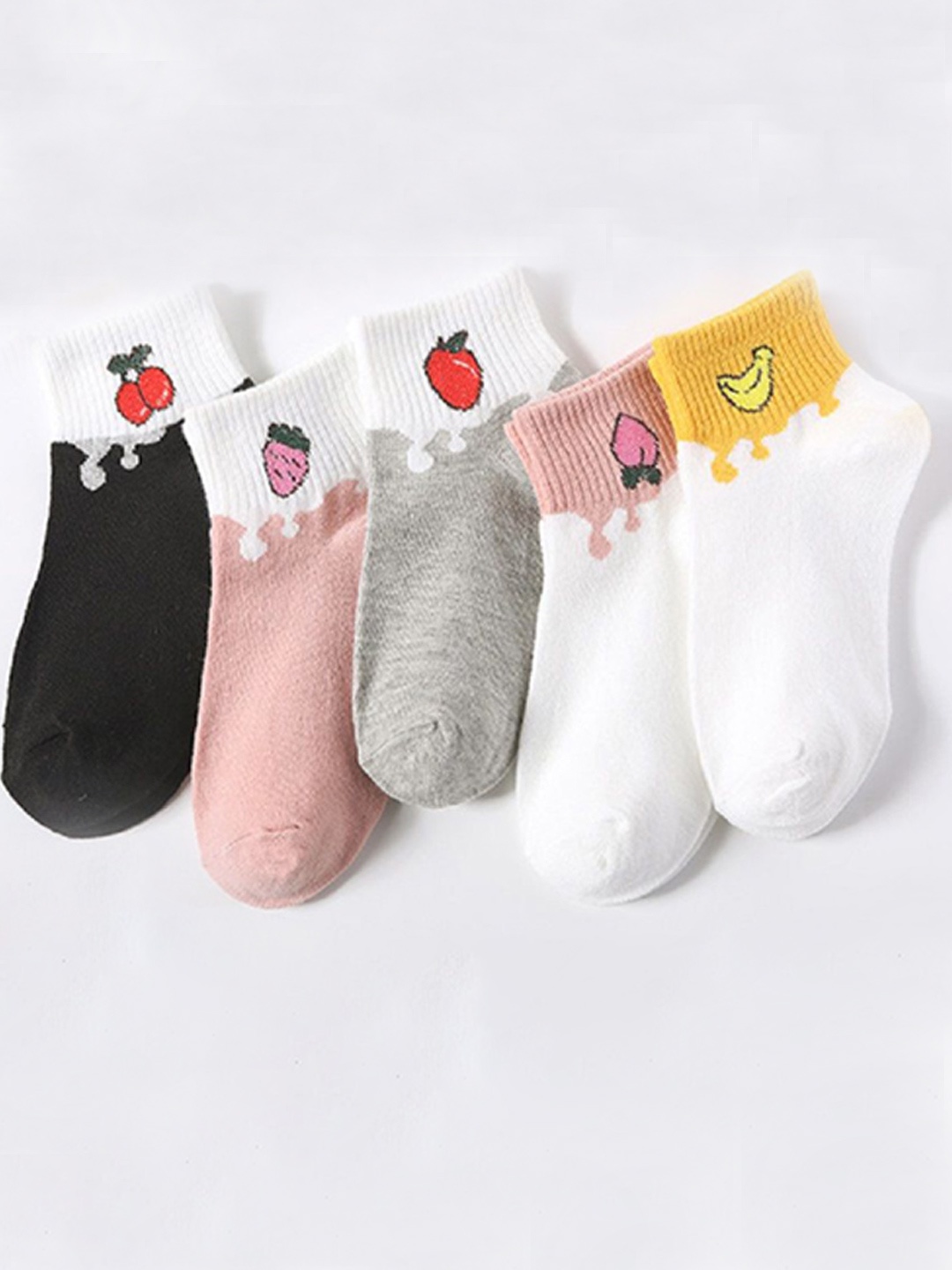 

MYYNTI Women Pack Of 5 Ankle-Length Socks, Pink