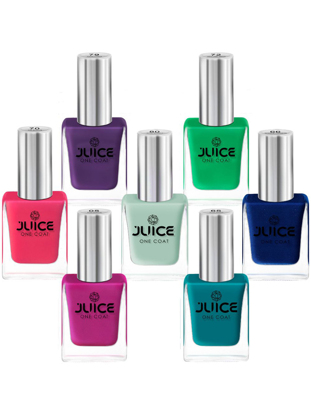 

JUICE Set Of 7 One Coat Long-Lasting Nail Polish - 11ml Each, Multi