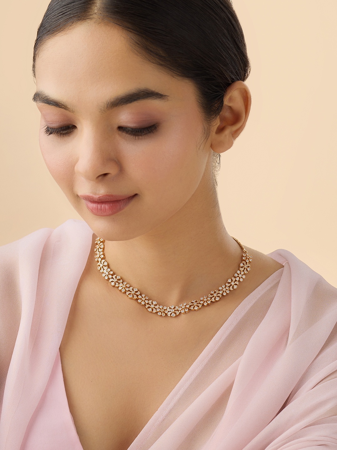 

Kushal's Fashion Jewellery Cubic Zirconia Gold-Plated Necklace