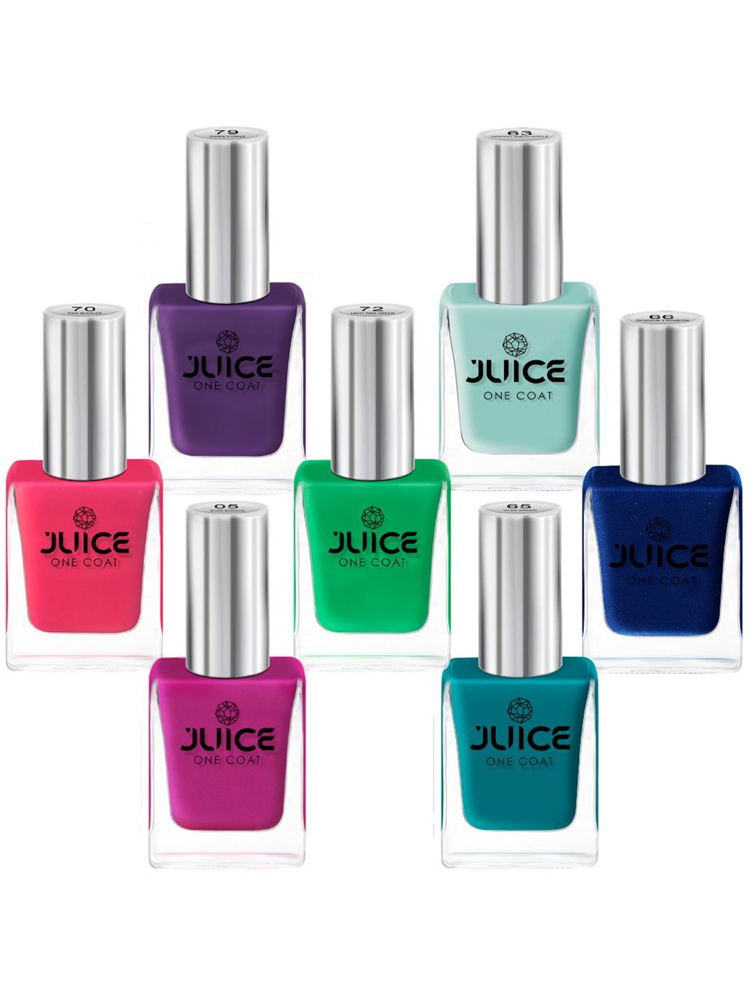 

JUICE Set Of 7 One Coat Long-Lasting Nail Polish - 11ml Each, Multi