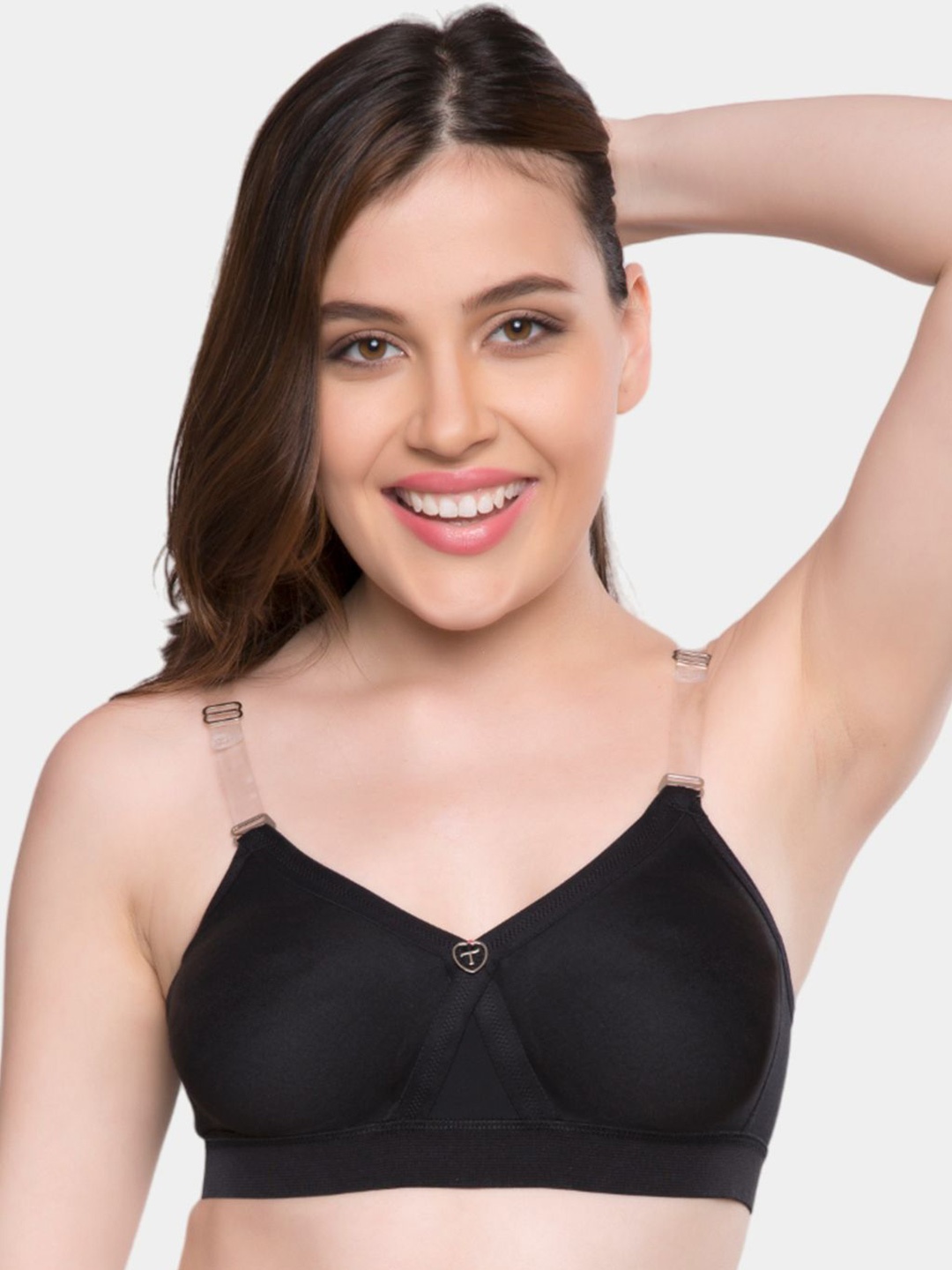 

Trylo ALPA Strapless Hosiery Cotton Non-Padded Non-Wired Seamless Molded T-Shirt Bra, Black