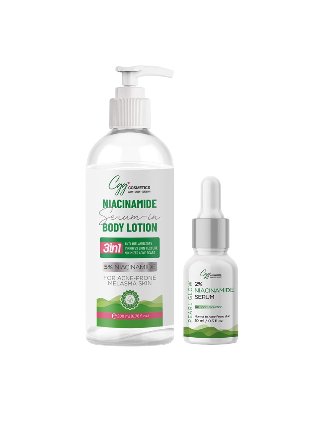 

CGG Cosmetics Combo Of Niacinamide Serum In Body Lotion 200 ml & 2% Serum 10 ml, Na