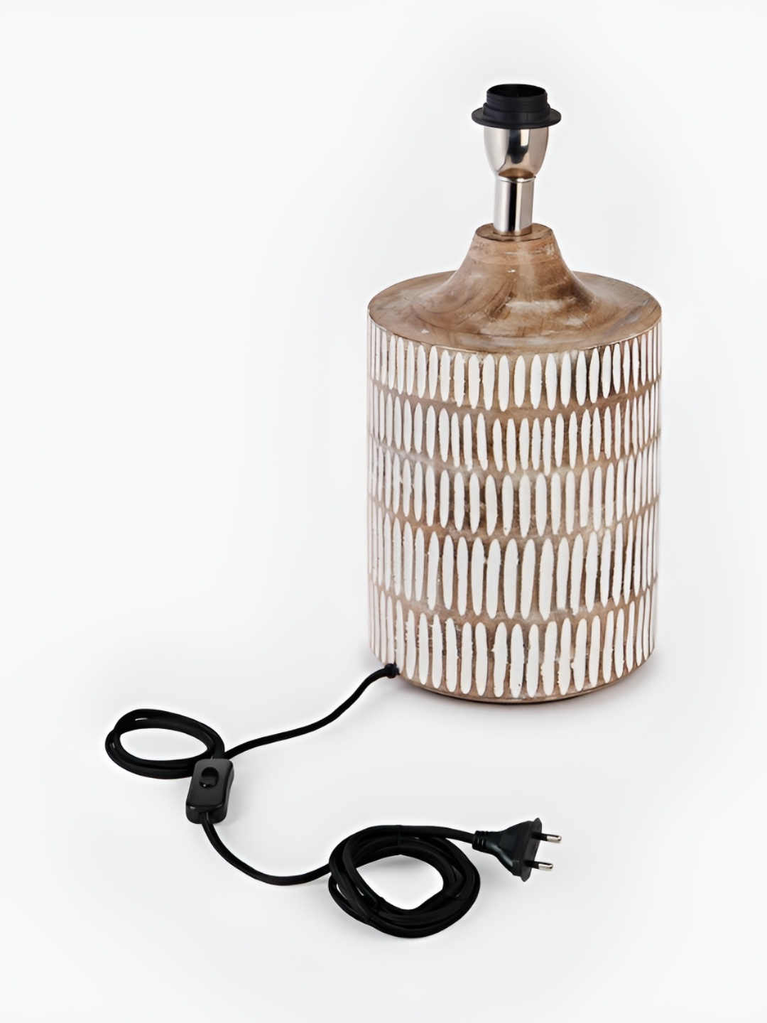 

Fabindia White & Brown Wood Quirky Rectangle Table Lamp