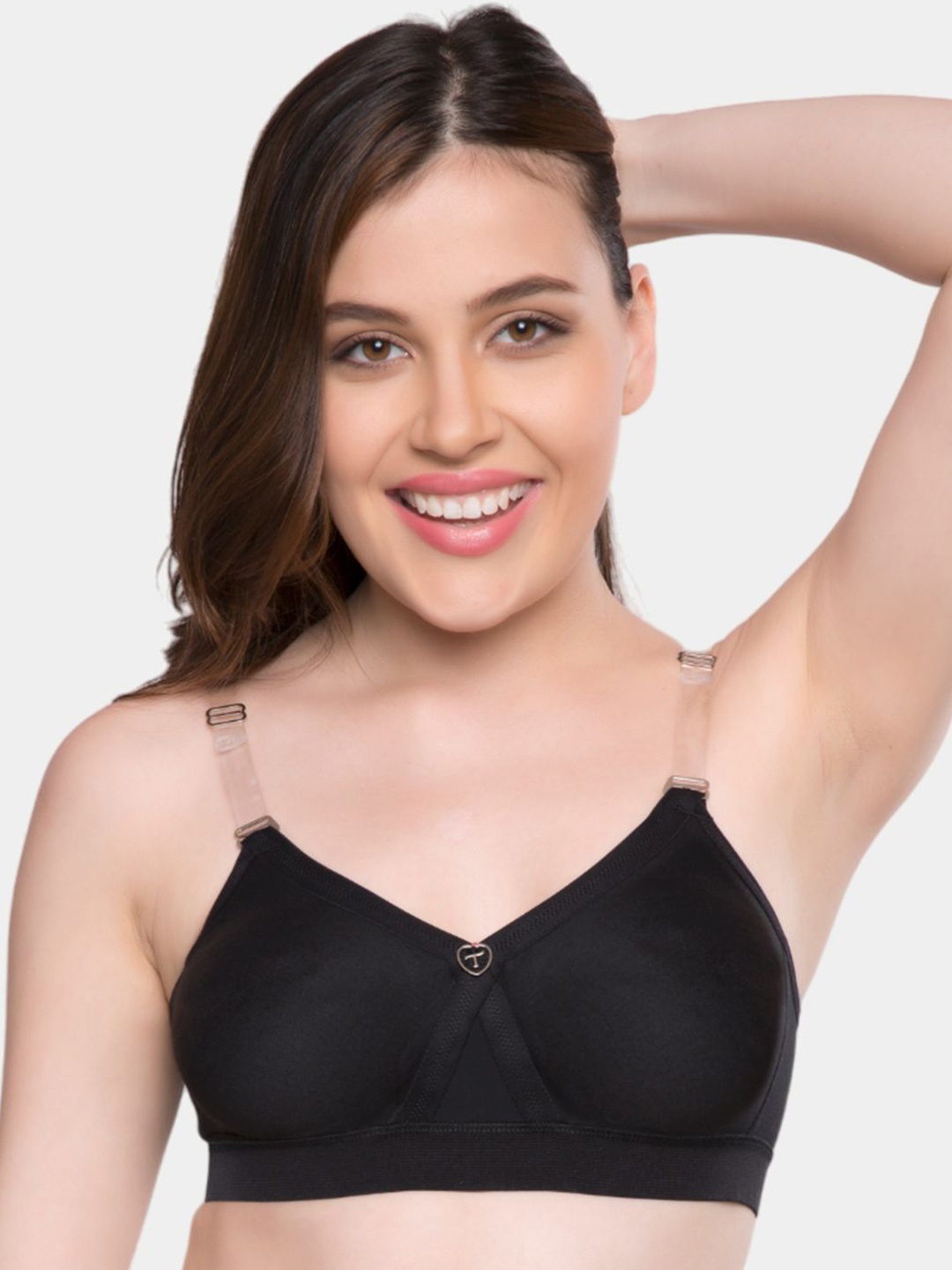 

Trylo ALPA Strapless Hosiery Cotton Non-Padded Non-Wired Seamless Molded T-Shirt Bra, Black