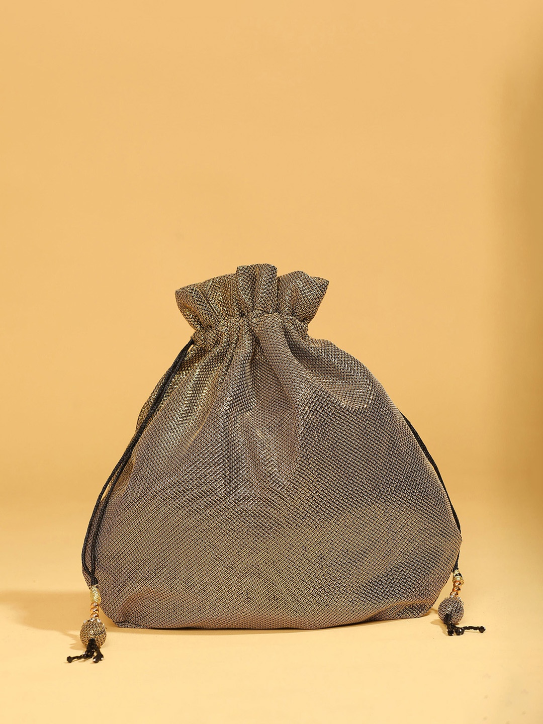 

MODARTA Bucket Handheld Bag with Applique, Gold