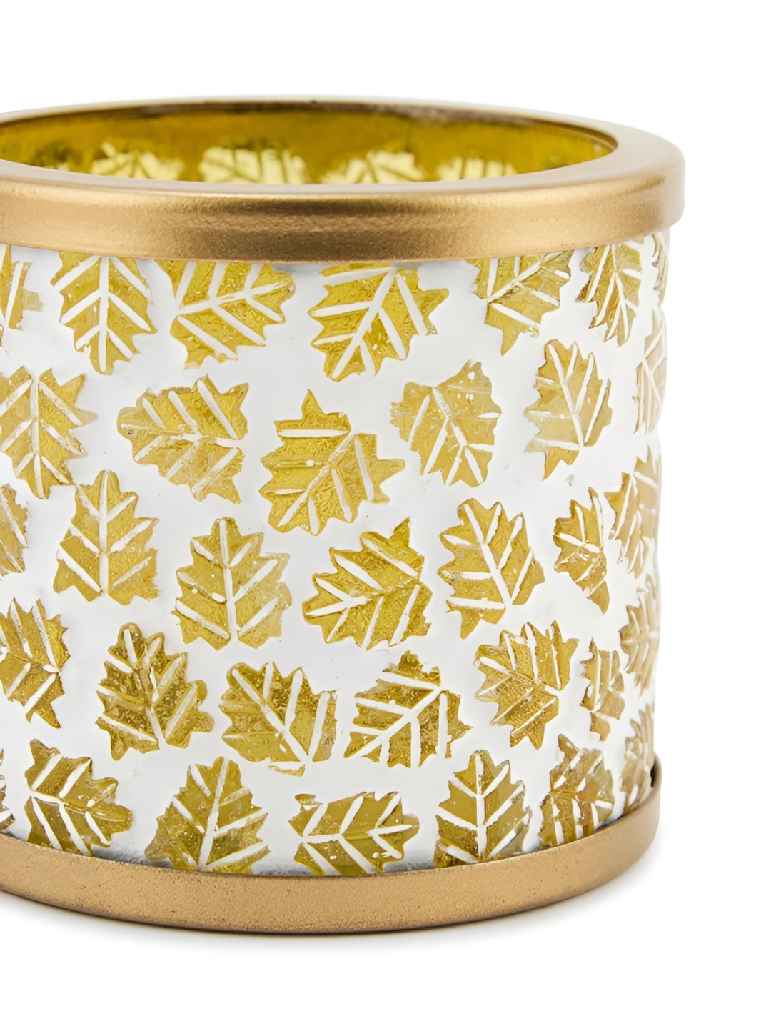 

Fabindia Gold-toned & White Printed Candle Holder