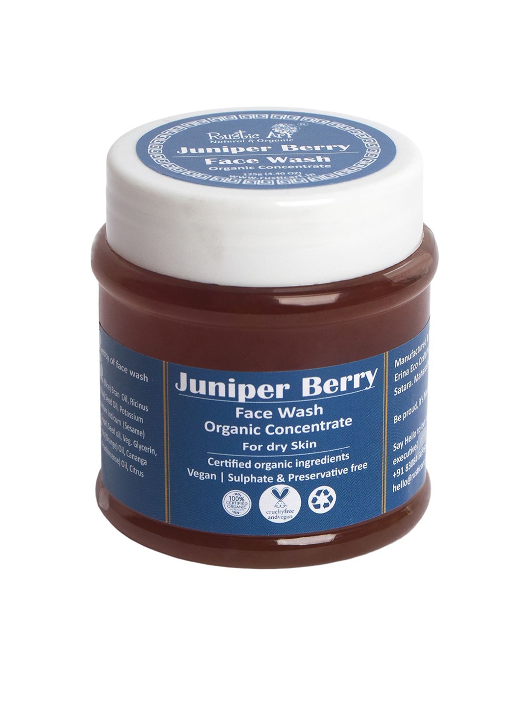 

Rustic Art Juniper Berry Face Wash Concentrate-125g, Blue