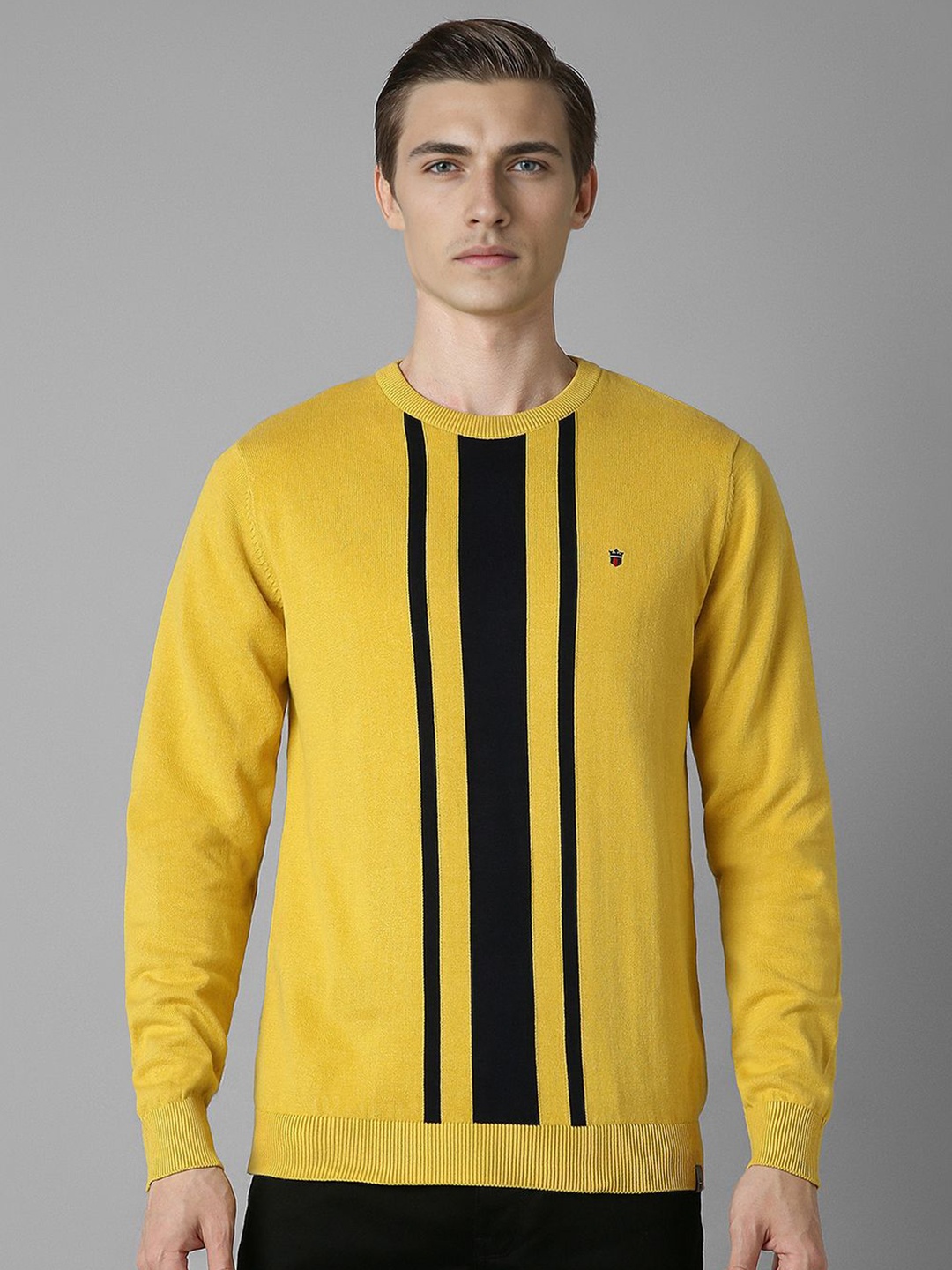 

Louis Philippe Sport Men Striped Pullover, Yellow