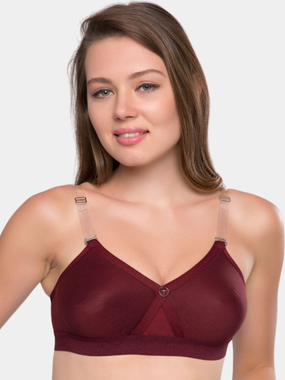 

Trylo ALPA Strapless Hosiery Cotton Non-Padded Non-Wired Seamless Molded T-Shirt Bra, Maroon