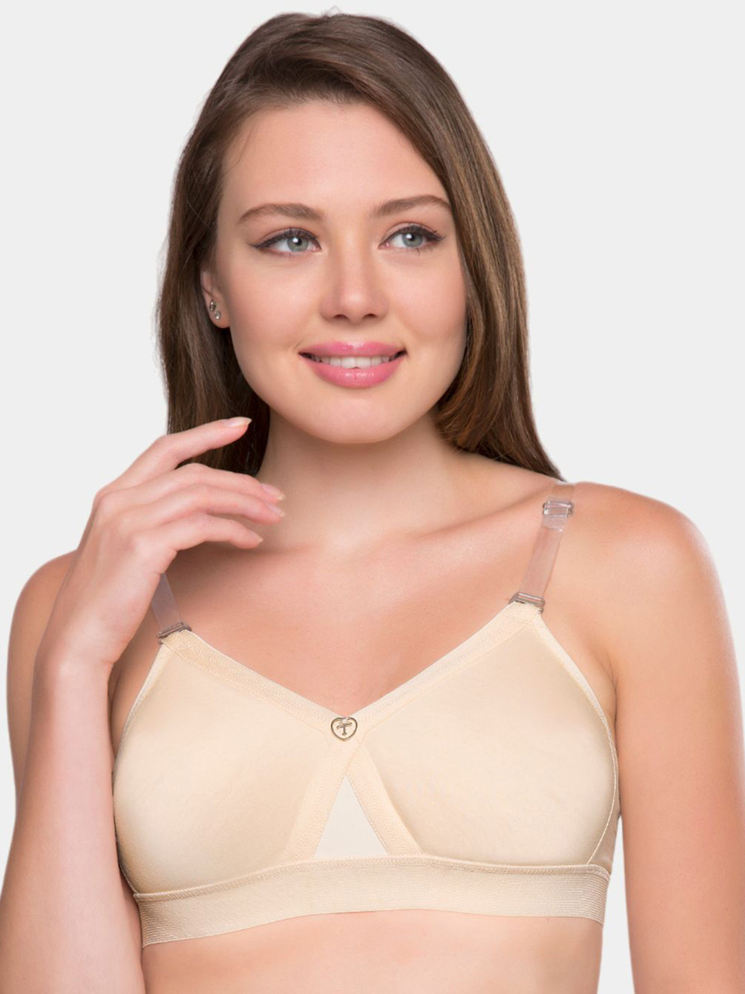 

Trylo ALPA Strapless Hosiery Cotton Non-Padded Non-Wired Seamless Molded T-Shirt Bra, Beige