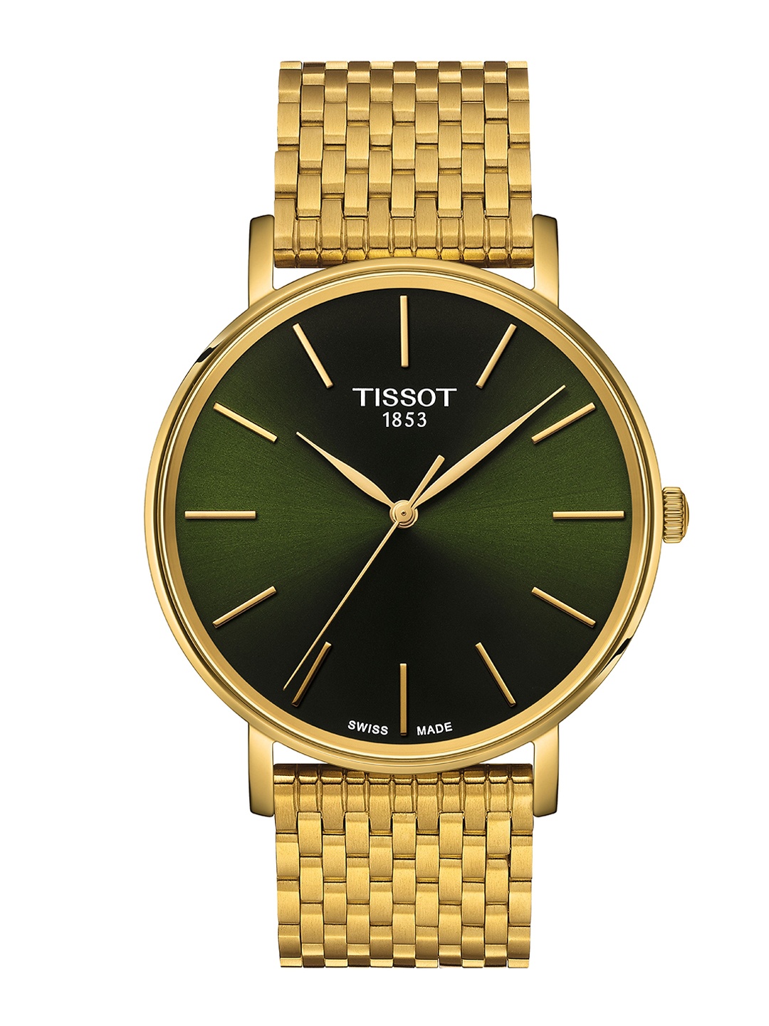 TISSOT Men Dial & Stainless Steel Straps Analogue Watch T1434103309100, Green