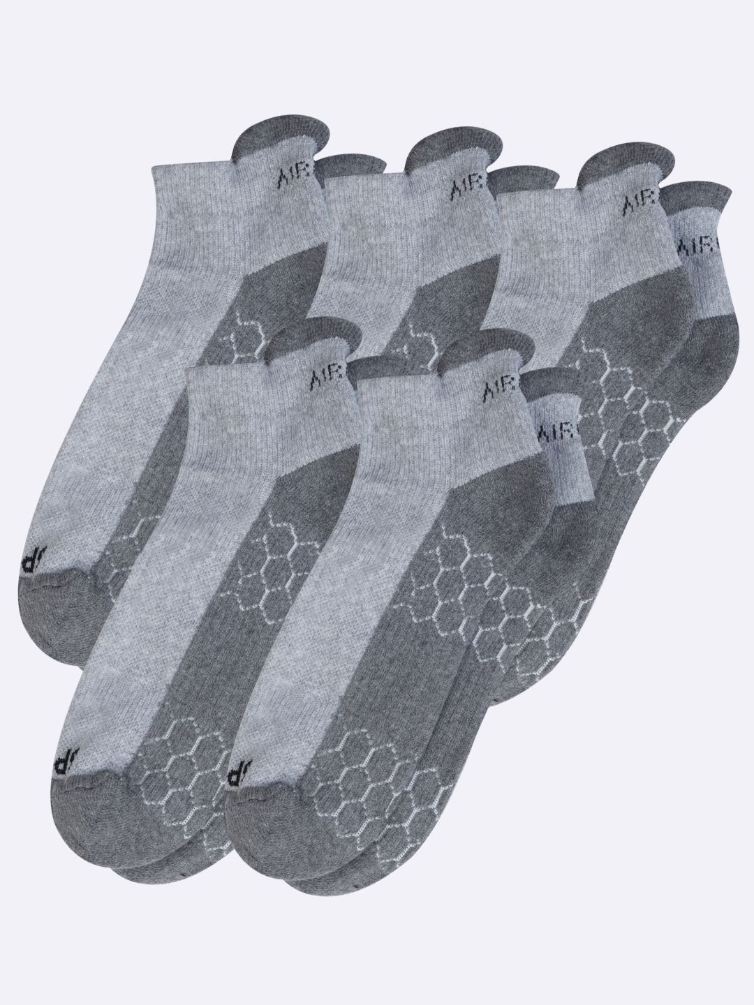 

AIR GARB Pack Of 5 Colourblocked Ankle Length Socks, Grey