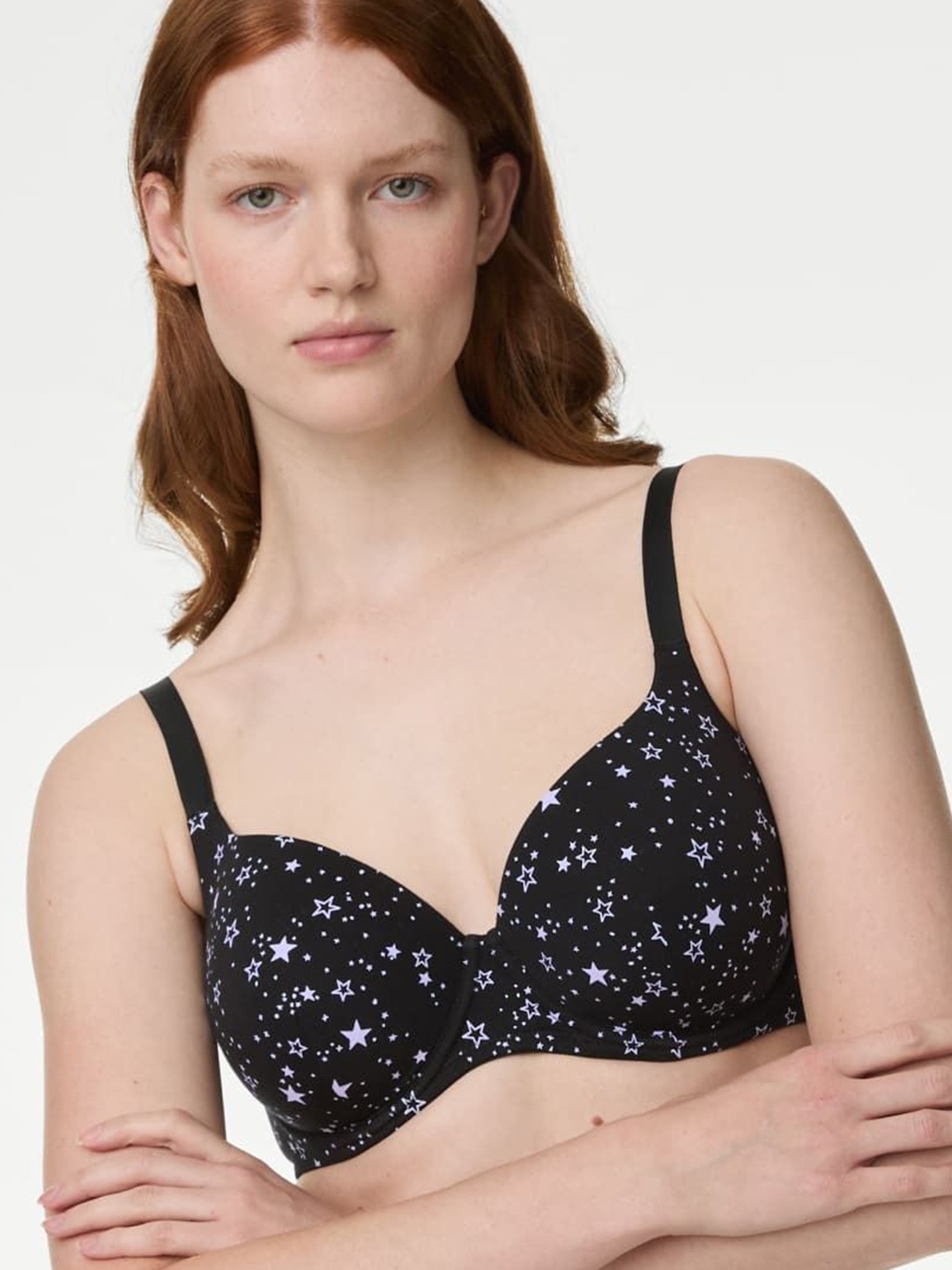 

Marks & Spencer Pack of 3 Full Coverage Underwired Lightly Padded Bra, Blue