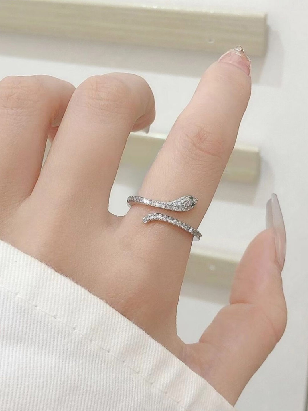 

SALTY Silver Plated Artificial Stones Studded Finger Ring