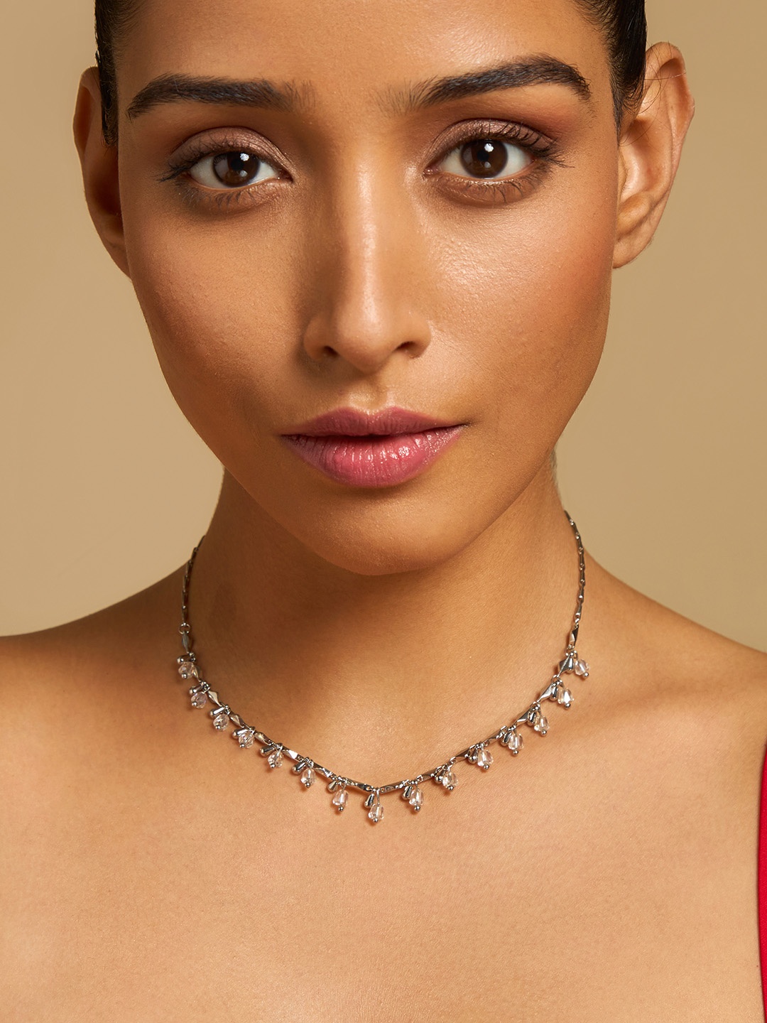 

Kushal's Fashion Jewellery Copper Rhodium-Plated Necklace, Silver