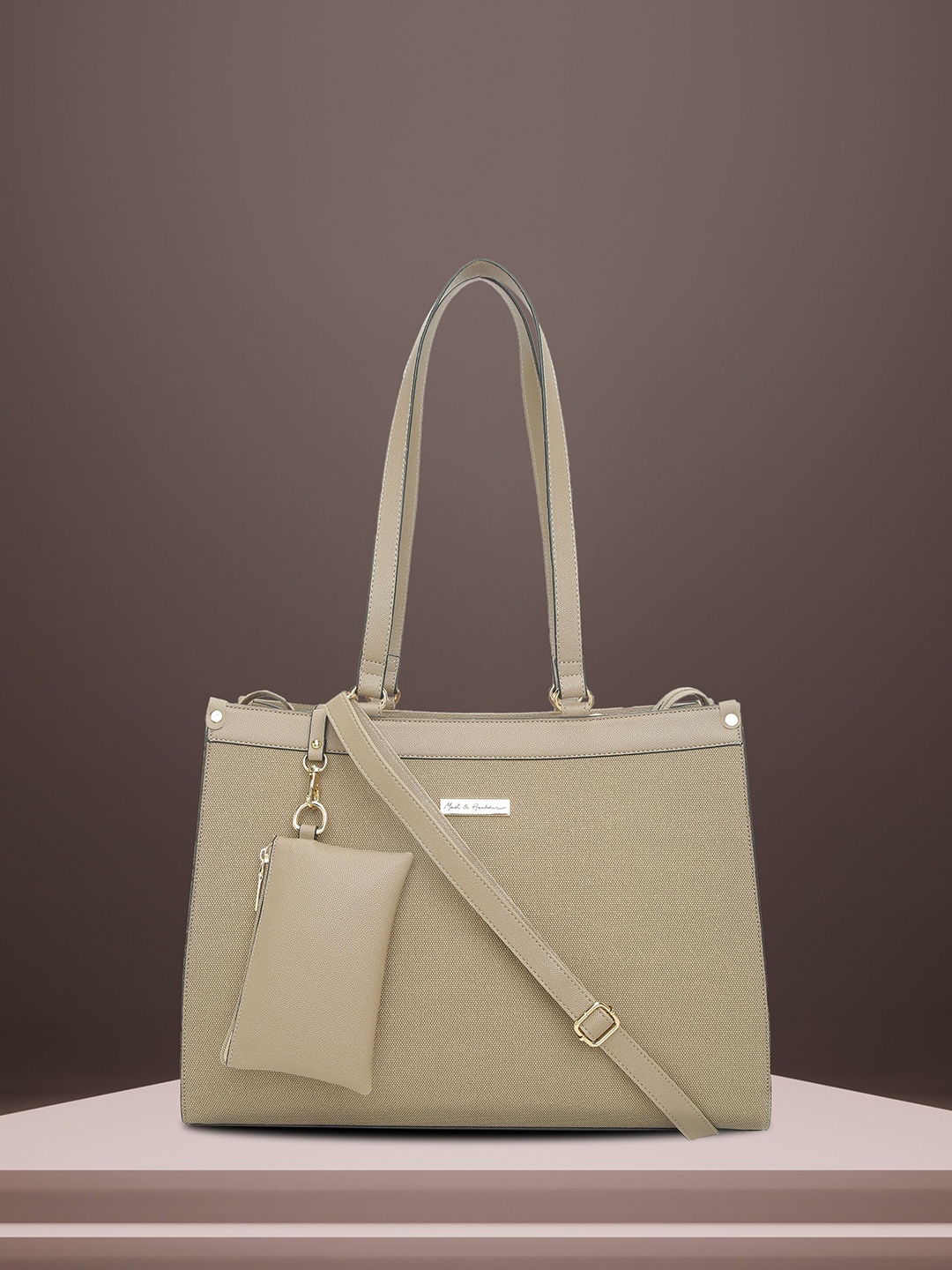 

Mast & Harbour Structured Laptop Handheld Bag, Taupe