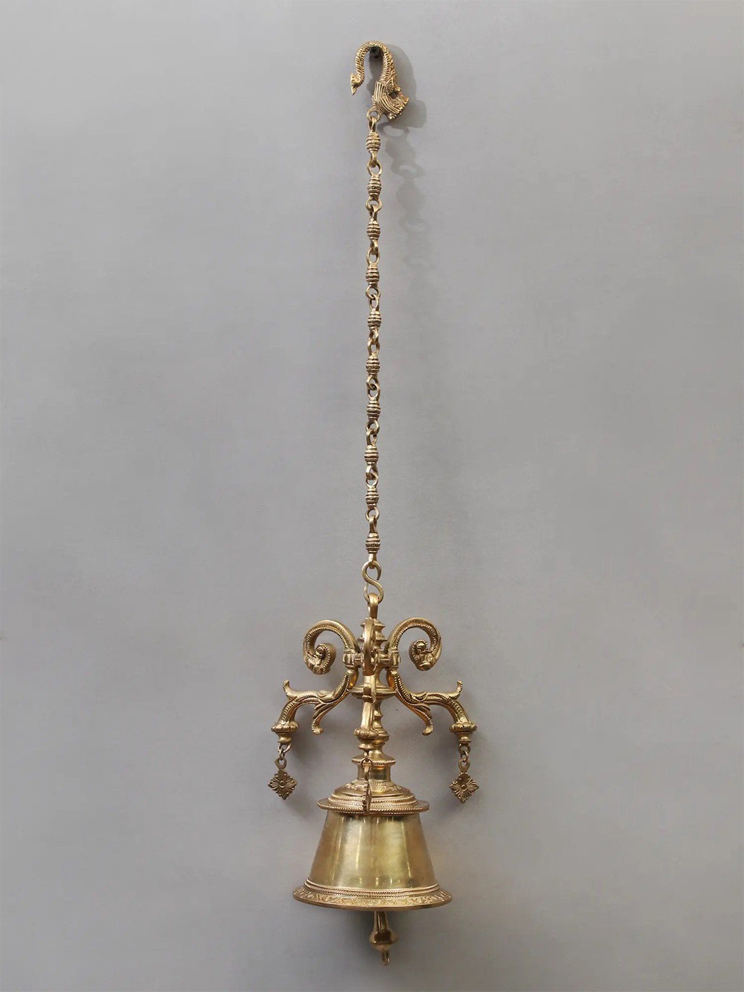 

Exotic India Brass Designer Hanging Bell, Gold