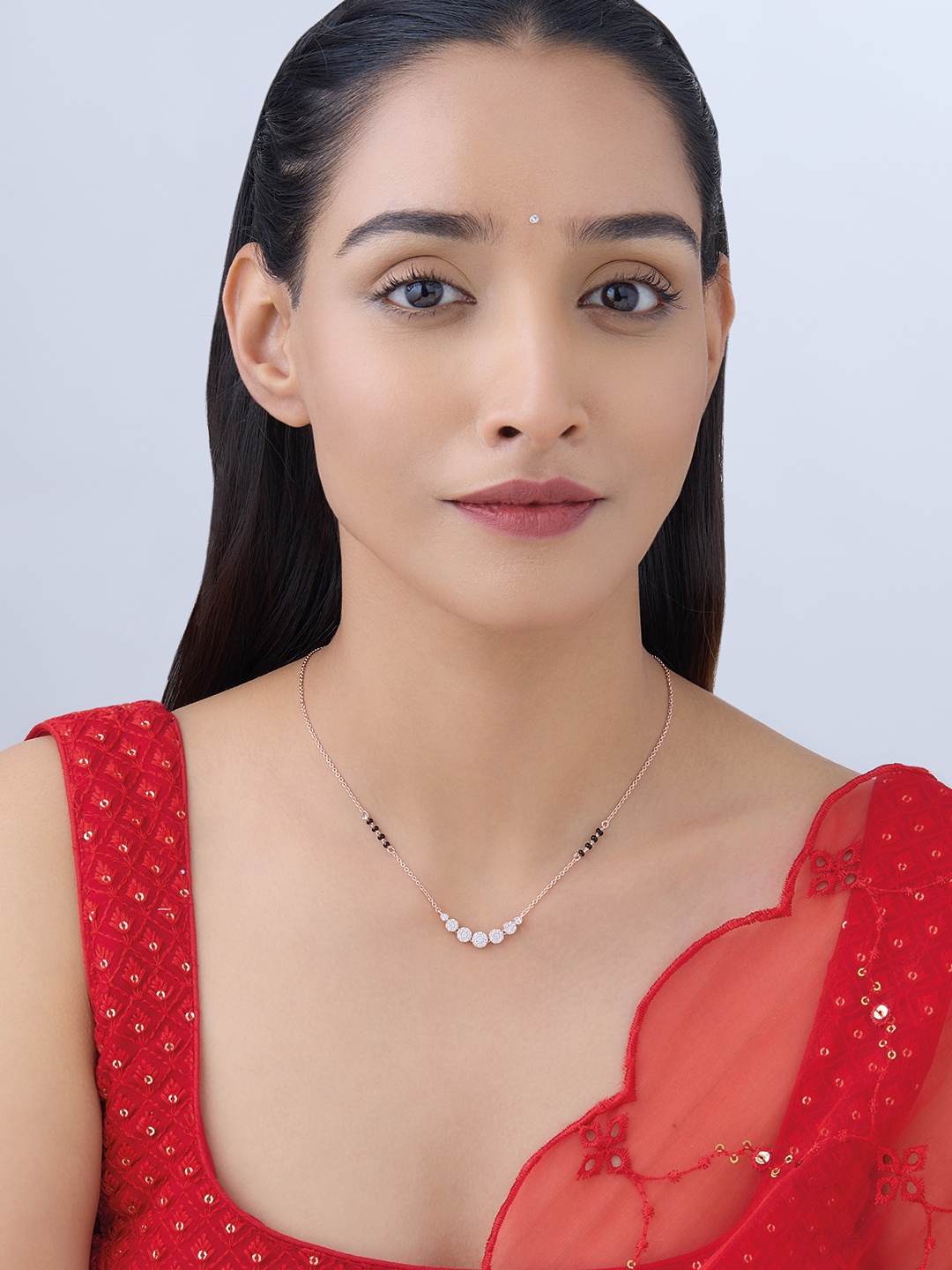 

Kushal's Fashion Jewellery Rose Gold-Plated Artificial Stones Mangalsutra