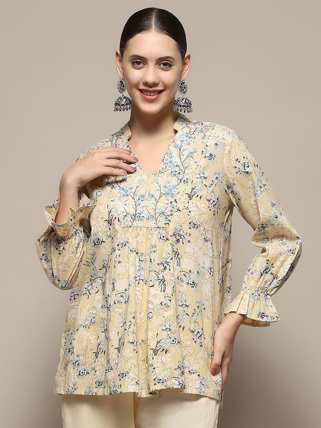 

Biba Printed Pure Cotton Tunics, Beige