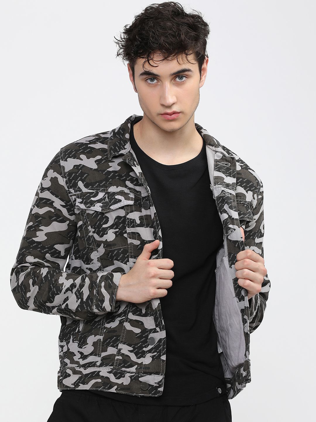 

HIGHLANDER Men Camouflage Tailored Jacket, Olive