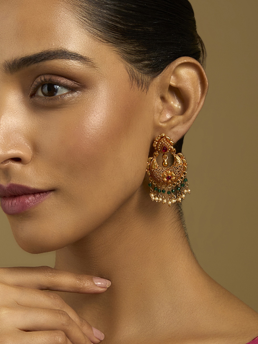 

Kushal's Fashion Jewellery Gold Plated 92.5 Pure Silver Chandbalis