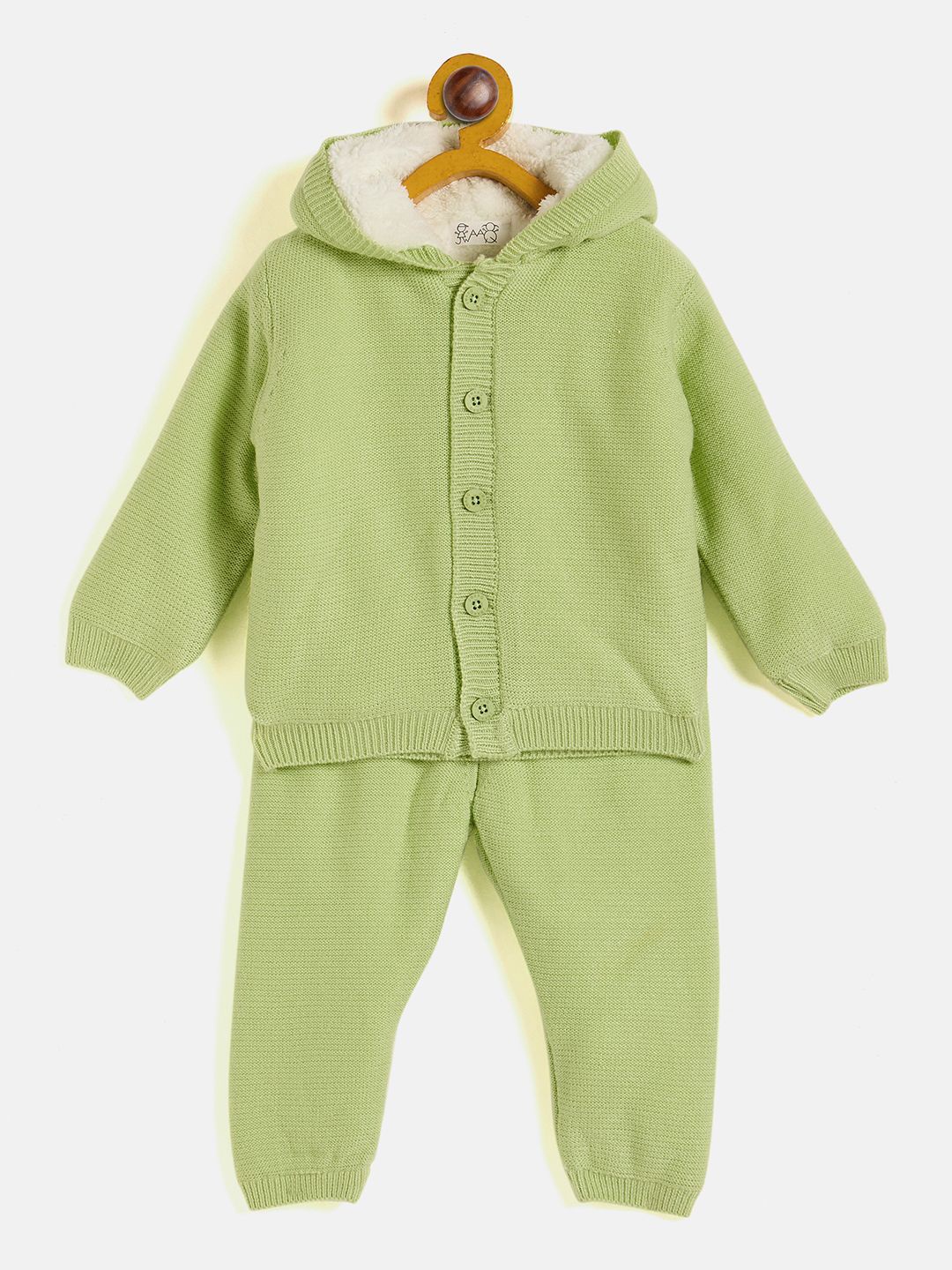 

JWAAQ Kids Unisex Self Design Hooded Sweatshirt With Joggers, Green