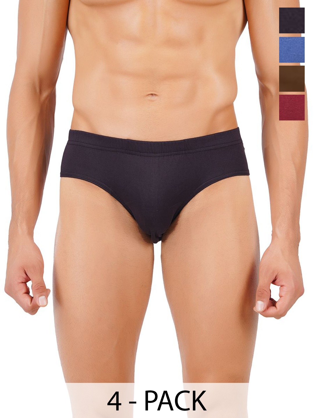 

Ramraj Pack Of 4 Mid-Rise Cotton Basic Briefs- R1MercIEC4P, Assorted