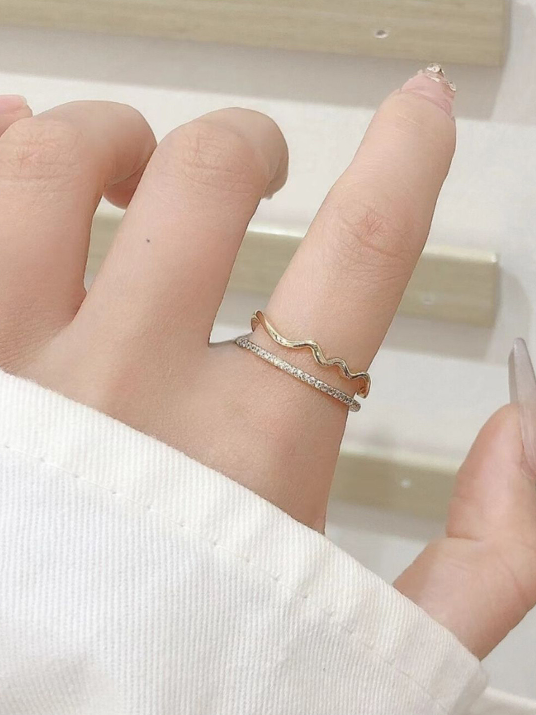 

SALTY Gold Plated Stone Studded Finger Ring