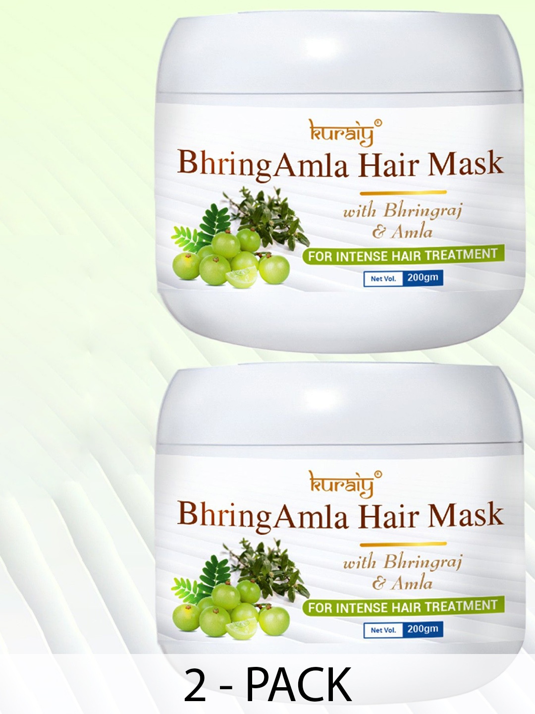 

KURAIY Set Of 2 Bhring Amla Hair Mask- 200gm Each, White
