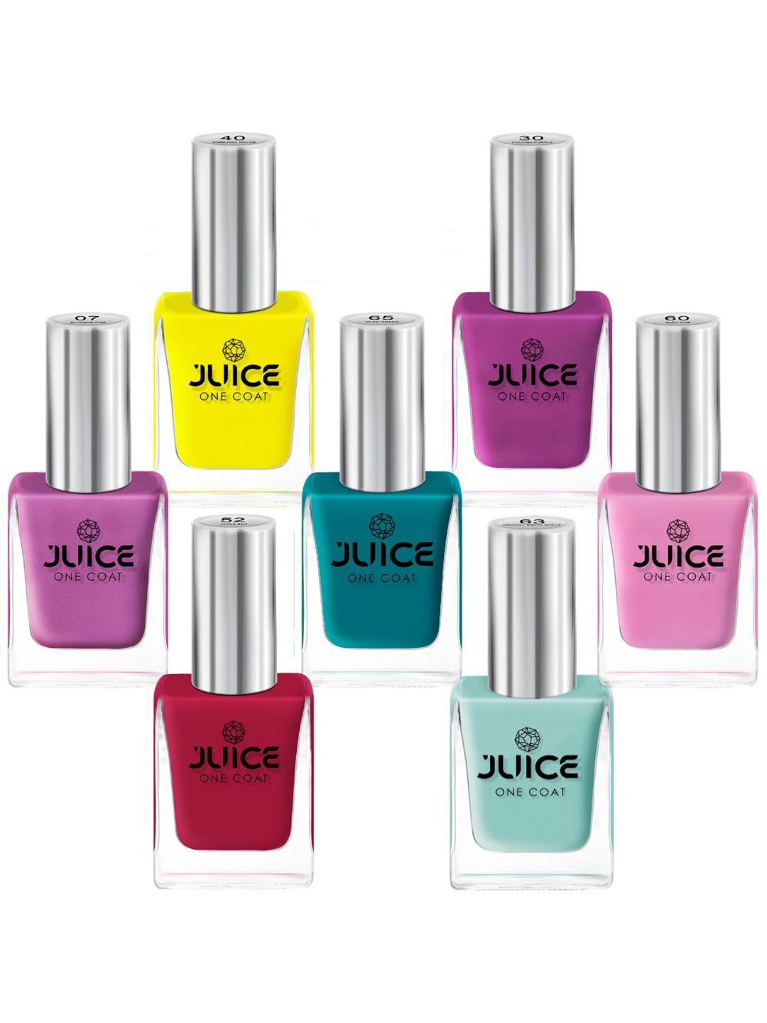 

JUICE Set Of 7 One Coat Long-Lasting Nail Polish - 11ml Each, Multi